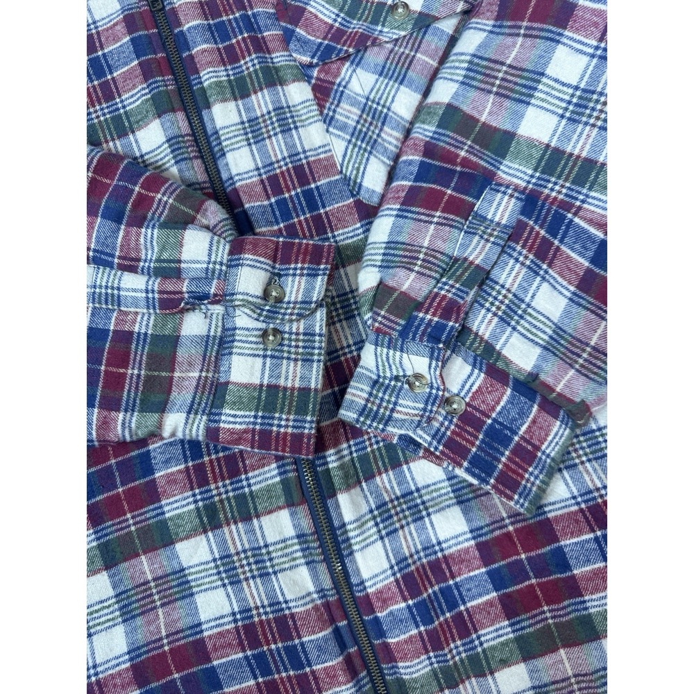 Vtg Williams Bay Sherpa Lined Hooded Flannel Jacket Men's L Plaid Barn Chore - Picture 5 of 6